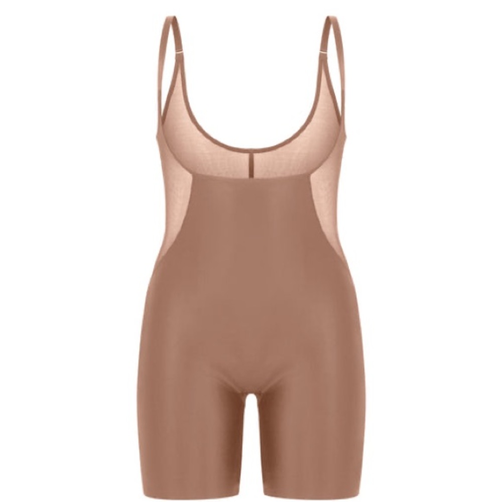 Spanx Shaping Satin Mesh Open-Bust Mid-Thigh Bodysuit